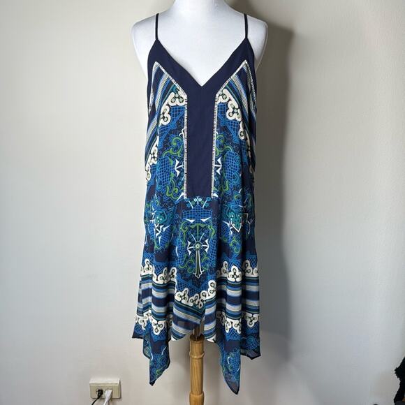 Adelyn Rae Navy Print Handkerchief Tank Dress - Picture 1 of 5